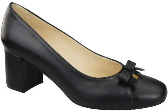 Women's Pumps with a Bow, Natural Leather and Low Heel 203 ElitaBut