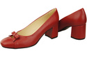 Women's Pumps with a Bow, Natural Leather and Low Heel 203 ElitaBut
