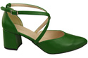 Elegant Leather Sandals with Open Sides on a Stable Heel 218 ElitaBut