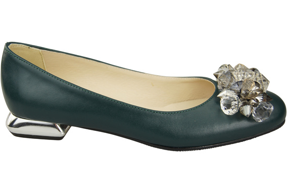 Women's Pumps with Crystals Flat Natural Leather 216 ElitaBut