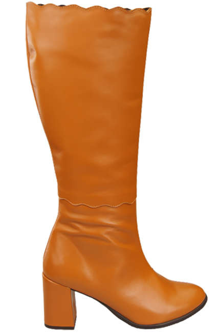 Obuwie Kozaki  Damskie Rude Klasyczne skóra naturalna 176 ElitaBut