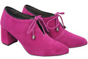 Obuwie Damskie Półbuty Purpurowe  Skóra naturalna welurowa 183 ElitaBut