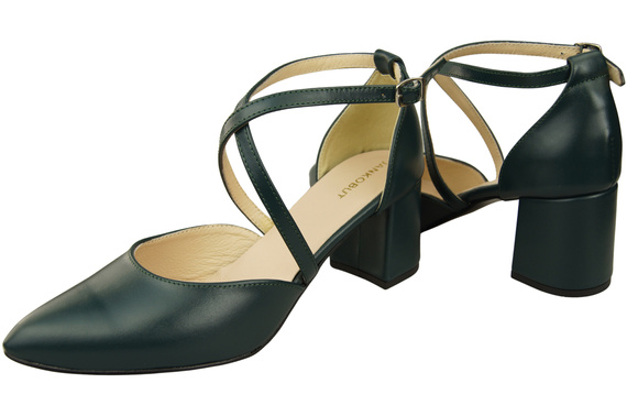 Elegant Leather Sandals with Open Sides on a Stable Heel 218 ElitaBut