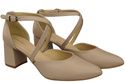 Elegant Leather Sandals with Open Sides on a Stable Heel 218 ElitaBut