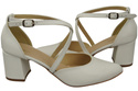 Elegant Leather Sandals with Open Sides on a Stable Heel 218 ElitaBut