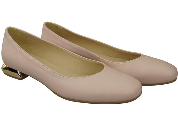 Flat Women's Shoes Pumps Decorative Heel Natural Leather 209 ElitaBut