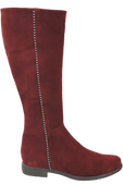 Obuwie Kozaki  Damskie Bordowe skóra naturalna Welurowa 153 ElitaBut