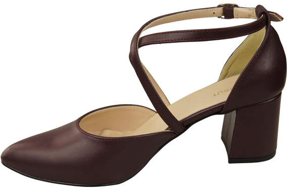 Elegant Leather Sandals with Open Sides on a Stable Heel 218 ElitaBut