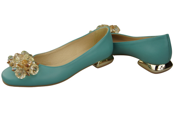 Women's Pumps with Crystals Flat Natural Leather 216 ElitaBut