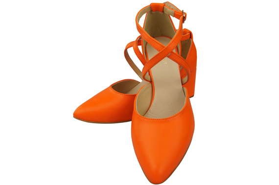 Elegant Leather Sandals with Open Sides on a Stable Heel 218 ElitaBut