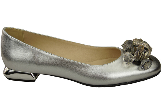 Women's Pumps with Crystals Flat Natural Leather 216 ElitaBut