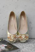Women's Pumps with Crystals Flat Natural Leather 216 ElitaBut