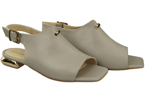 Comfortable Women's Shoes Sandals Flat Gold Heel Natural Leather 207 ElitaBut