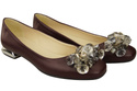 Women's Pumps with Crystals Flat Natural Leather 216 ElitaBut