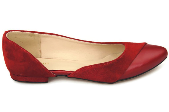 Obuwie Damskie Baleriny Czarne skóra naturalna Zamszowa 131 ElitaBut