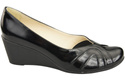 Women's Black Natural Leather Wedge Pumps 828 ElitaBut