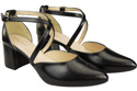 Elegant Leather Sandals with Open Sides on a Stable Heel 218 ElitaBut