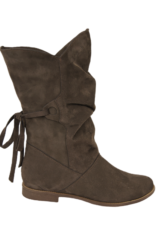 Obuwie Botki Damskie Wiosna / Jesień skóra naturalna welurowa Brązowe 999 L ElitaBut