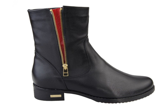 Obuwie Damskie Botki skóra naturalna Czarne 811 ElitaBut