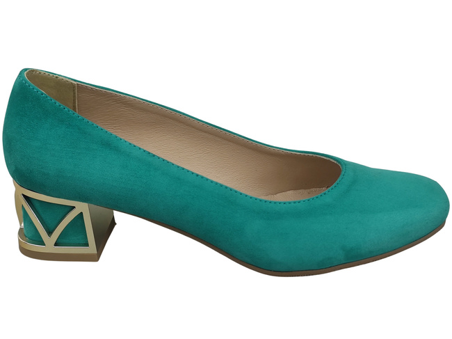 Comfortable Women's Shoes Pumps with Decorative Heel Natural Suede Leather 219 From ElitaBut