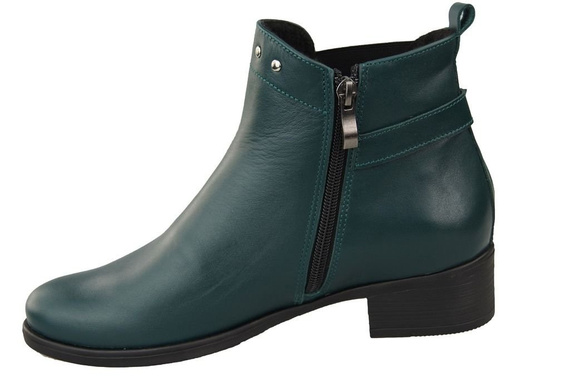 Obuwie Botki Damskie Wiosna/Jesień Skóra Naturalna Malachitowy 136 L ElitaBut