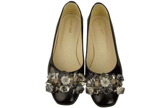 Women's Pumps with Crystals Flat Natural Leather 216 ElitaBut