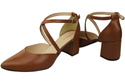Elegant Leather Sandals with Open Sides on a Stable Heel 218 ElitaBut