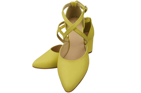 Elegant Leather Sandals with Open Sides on a Stable Heel 218 ElitaBut