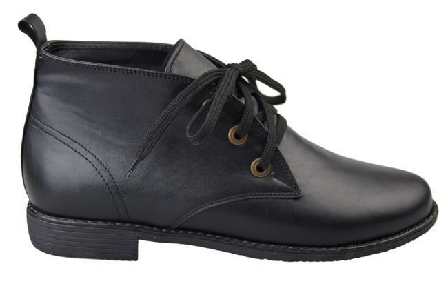 Obuwie Damskie Botki Ocieplane skóra naturalna Czarne 979 Z Elitabut