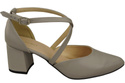 Elegant Leather Sandals with Open Sides on a Stable Heel 218 ElitaBut