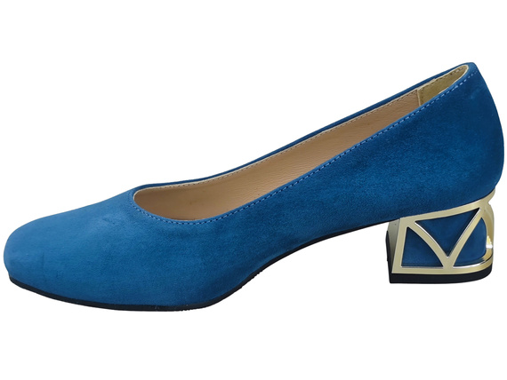 Comfortable Women's Shoes Pumps with Decorative Heel Natural Suede Leather 219 From ElitaBut