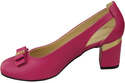 Buty Czółenka Damskie Purpurowe z Naturalnej Skóry z Ozdobnym Obcasem 199 ElitaBut