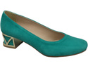 Comfortable Women's Shoes Pumps with Decorative Heel Natural Suede Leather 219 From ElitaBut