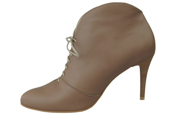 Obuwie Botki Damskie Cappuccin Ciemne Wiosna / Jesień skóra naturalna 955 ElitaBut