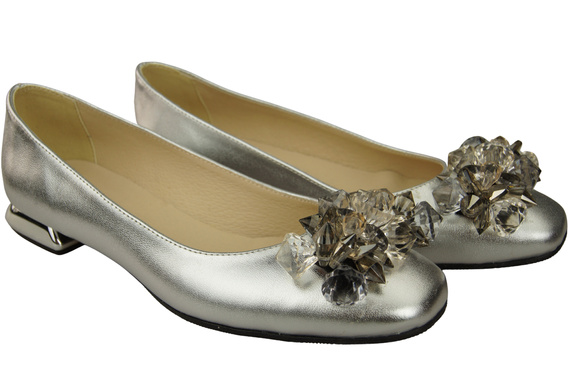 Women's Pumps with Crystals Flat Natural Leather 216 ElitaBut