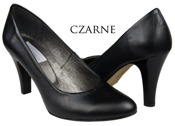 Obuwie Damskie Czółenka skóra naturalna Czarne 764 ElitaBut