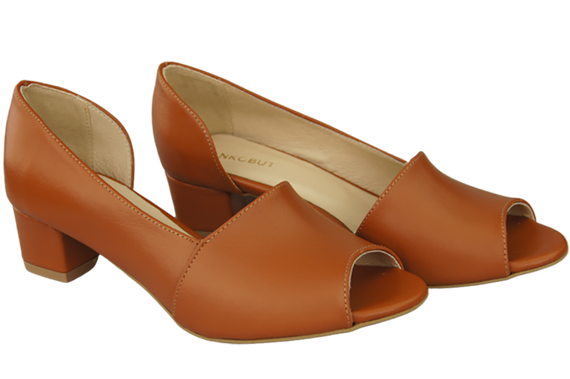 Obuwie Damskie Sandały Rude Skóra Naturalna 147 ElitaBut