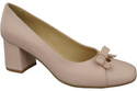Women's Pumps with a Bow, Natural Leather and Low Heel 203 ElitaBut