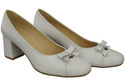 Women's Pumps with a Bow, Natural Leather and Low Heel 203 ElitaBut