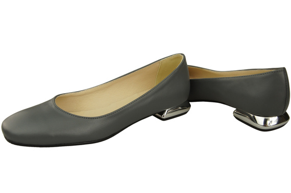 Flat Women's Shoes Pumps Decorative Heel Natural Leather 209 ElitaBut