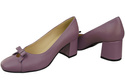 Women's Pumps with a Bow, Natural Leather and Low Heel 203 ElitaBut