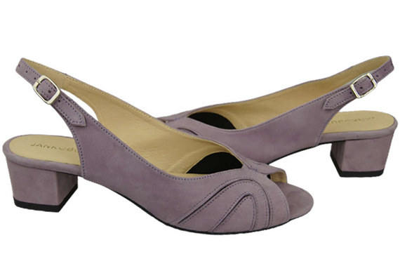 Obuwie Damskie Sandały skóra naturalna zamszowa Lila 991 ElitaBut