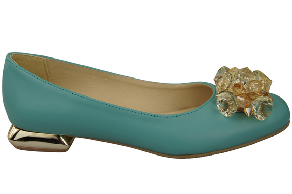 Women's Pumps with Crystals Flat Natural Leather 216 ElitaBut