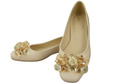 Women's Pumps with Crystals Flat Natural Leather 216 ElitaBut