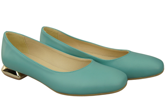 Flat Women's Shoes Pumps Decorative Heel Natural Leather 209 ElitaBut