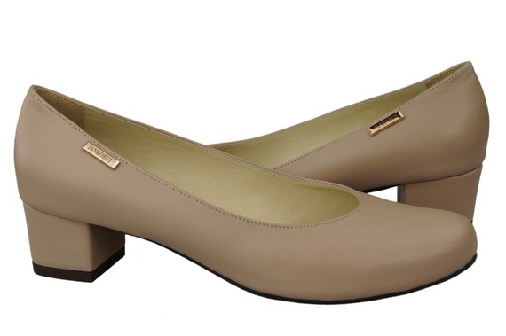 Obuwie Damskie Czółenka Skóra naturalna 116 Cappuccino Lico ElitaBut