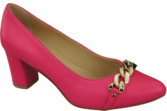 Classic Women's  Pumps Shoes made of Natural Leather with a Gold Decorative Chain 200 ElitaBut