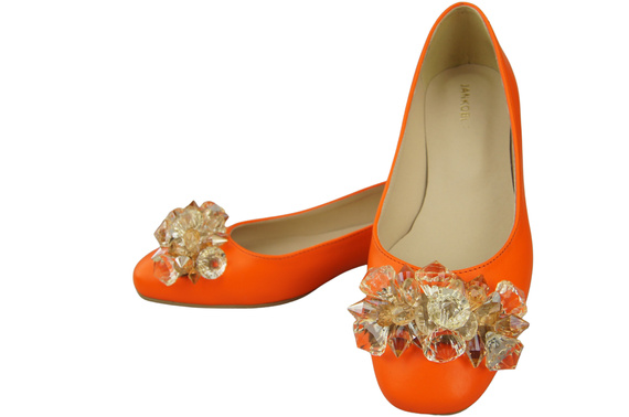 Women's Pumps with Crystals Flat Natural Leather 216 ElitaBut