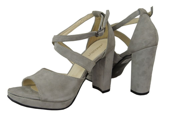 Obuwie Damskie Sandały Popiel skóra naturalna Zamszowa 114 ElitaBut