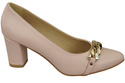 Classic Women's  Pumps Shoes made of Natural Leather with a Gold Decorative Chain 200 ElitaBut